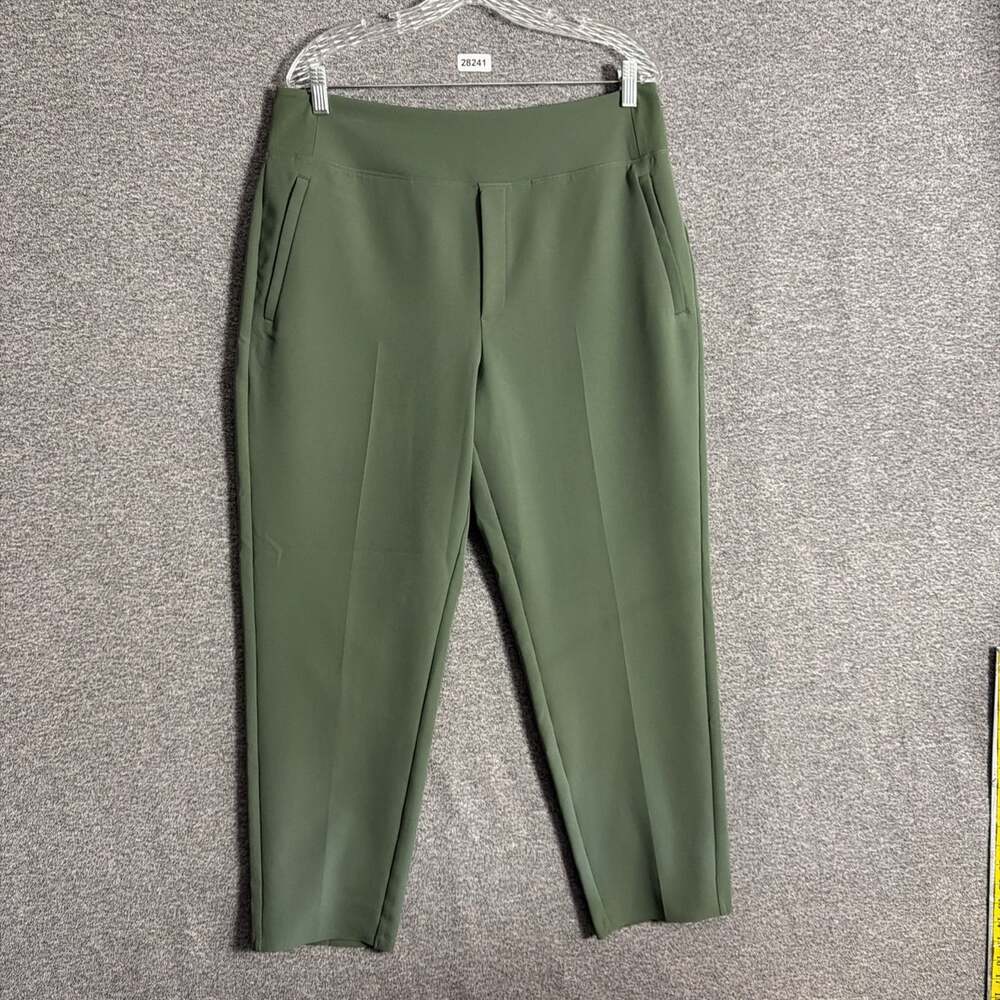 Athleta Women's Size 14 Solid Green High Waisted Endless Trouser Pants